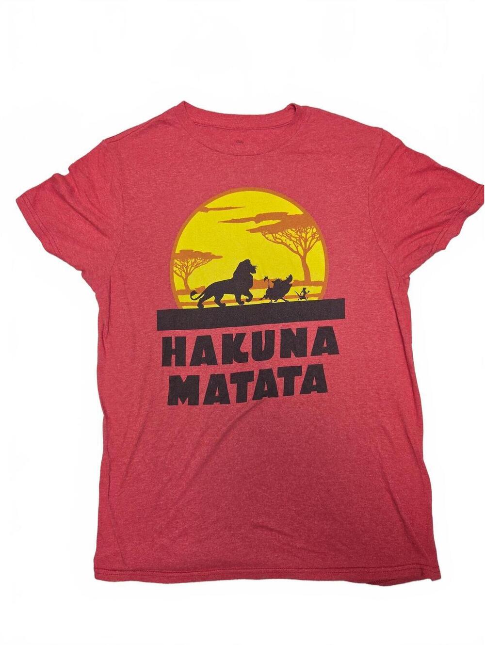 Disney The Lion King Hakuna Matata Red Marled Graphic T-Shirt Womens Size S P